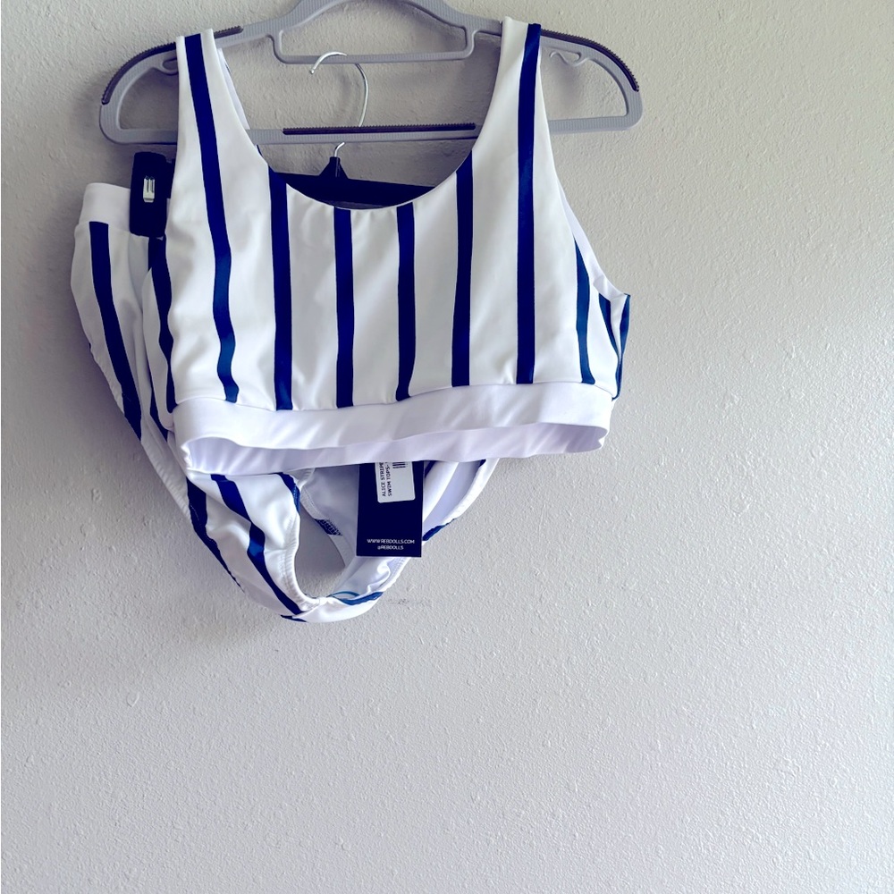Rebdolls Striped Blue and White Bikini Set